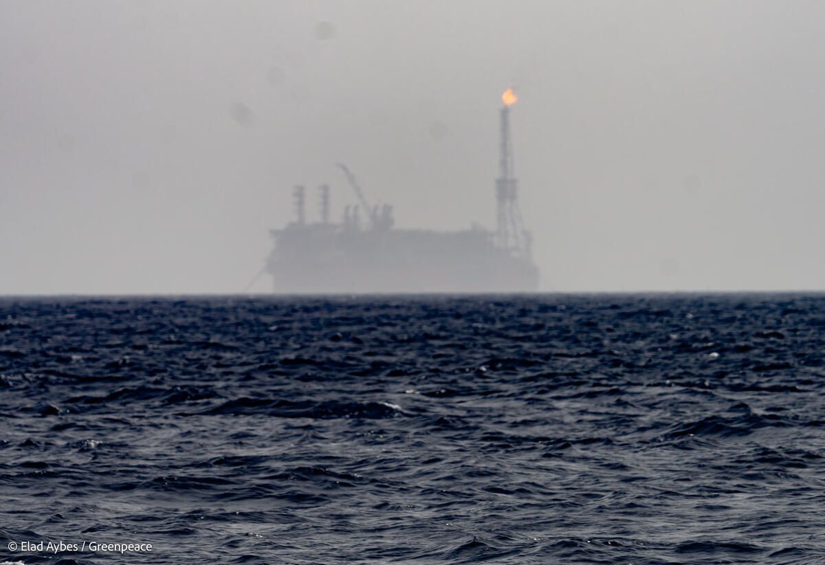 תיעוד של שריפת מתאן באסדת הגז ״לוויתן״